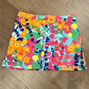 Top It Off BRIGHT Floral skort, NWT, vacation, stretch size LARGE (12-14)